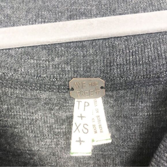 FREE PEOPLE | WE THE FREE Dark Gray Boatneck Lightweight Sweatshirt Women’s XS - Picture 8 of 9